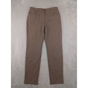 Chico's Pant Women 1 Short (30x29) Brown So Slimming Peyton Slim Leg Stretch